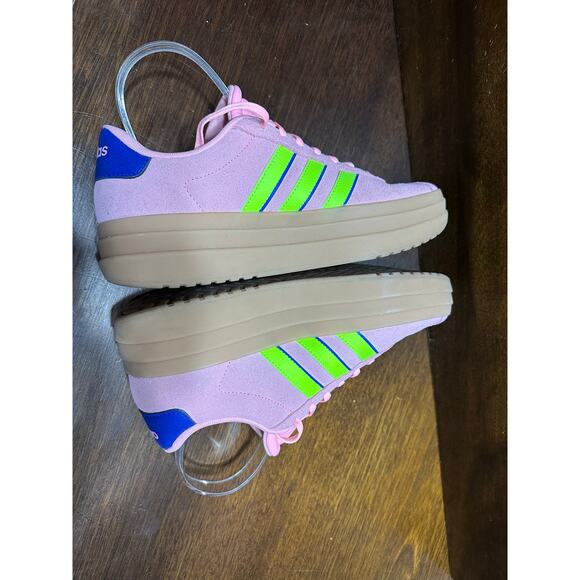 Adidas VL Court Bold Platform Sneaker Pink Women 6.5 Preppy Colorful Grunge - Picture 5 of 9